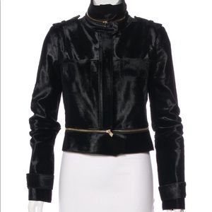 Black Herve Leger Dana ponyhair jacket size M